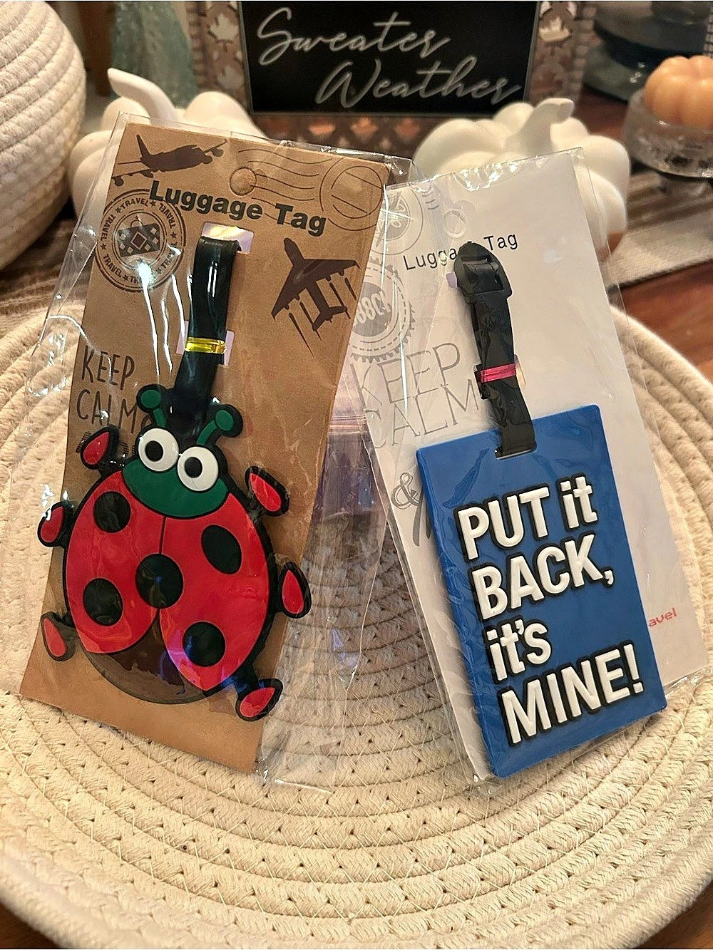 Luggage Tags Set of 2 Blue & Red NWT